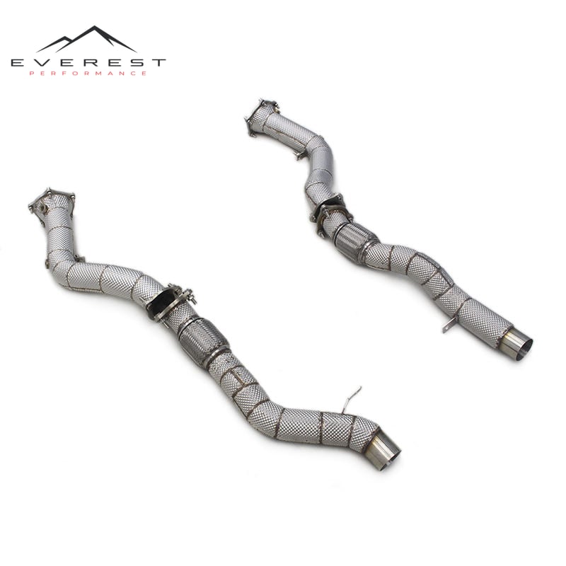 Downpipe for Porsche Cayenne 957 3.6 4.8T 2006-2010 Upgrades Heat Shield Exhaust Free Flow Race Front Down Pipe