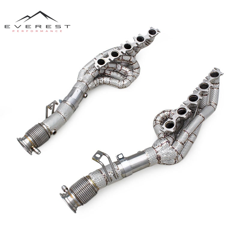 Exhaust Turbo Manifold for Audi R8 V10 5.2L Exhaust Manifold with Heat Insulation Stainless Steel Exhaust Pipe