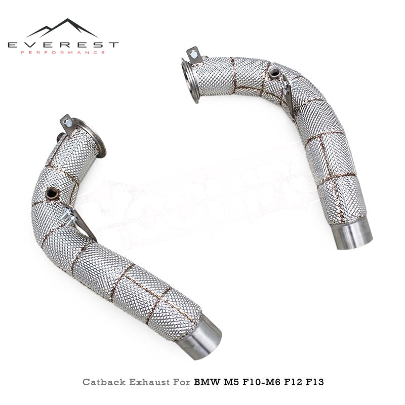 Downpipe for BMW M5 M6 F10 F12 F13 F06 2012-2016 S63 4.4TT Heat Shield Wrap Insulation Free Flow Performance Exhaust Pipe