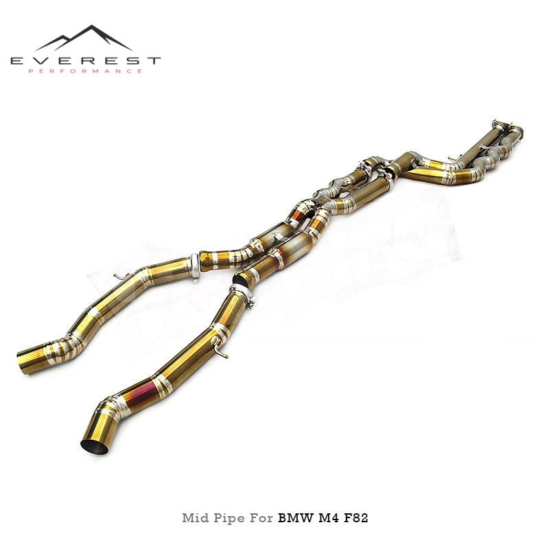 2.5inch Titanium Mid Pipe for BMW M3/M4 F80/F82/F83 S55 3.0T 2015-2017 Equal Length Exhaust Pipes With Resonator
