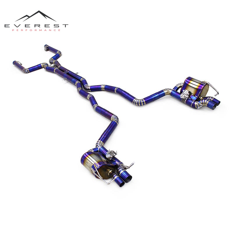 Catback Exhaust System for Mercedes-Benz C63/C63S AMG W205 4.0T 2015-2020 Titanium Mirror Polished Exhaust Pipes