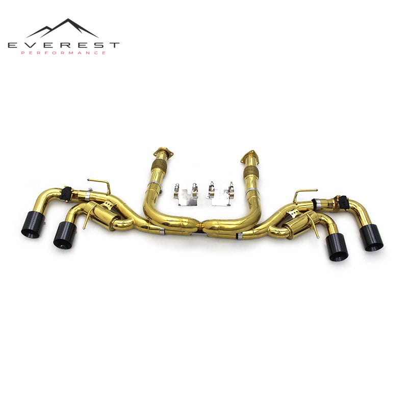 Gold Finish SS304 Exhaust Pipe System for Chevrolet Corvette C8 2019-2025 Performance Valvetronic Catback System