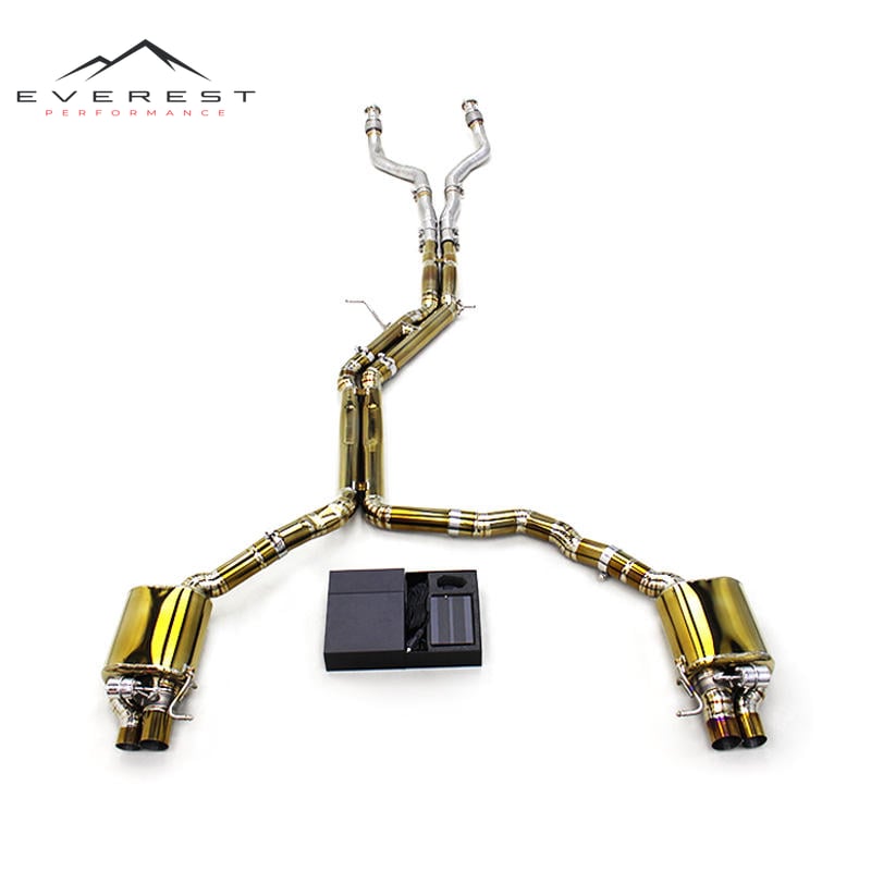 Auto Titanium Vacuum Valve Catback Exhaust Pipes for Audi RS6/RS7 C7 4.0T 2013-2018 Muffler Vacuum Valve SUS304 Front Pipe
