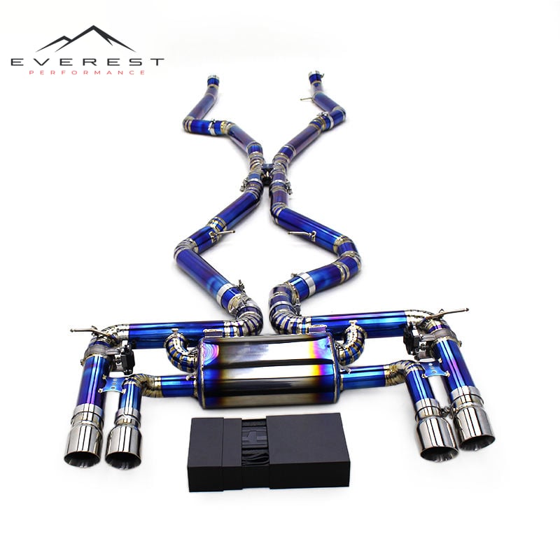 For BMW F85 4.4TT 2015-2019 Valved Sport Exhaust System X6M F86 Titanium Exhaust Muffler with Valves X5M Exhaust Pipes