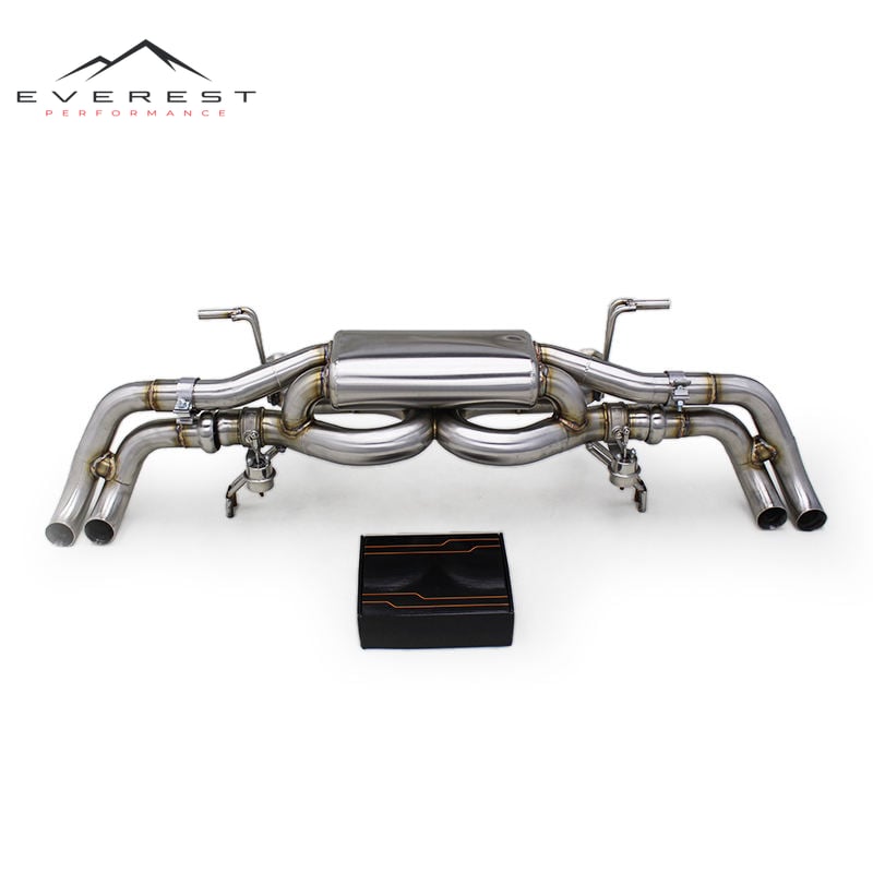 Race Valved Sport Rear Muffler Section for Audi R8 V10 5.2L 2010-2013 Enhanced Active X-pipe Sound Axle Back