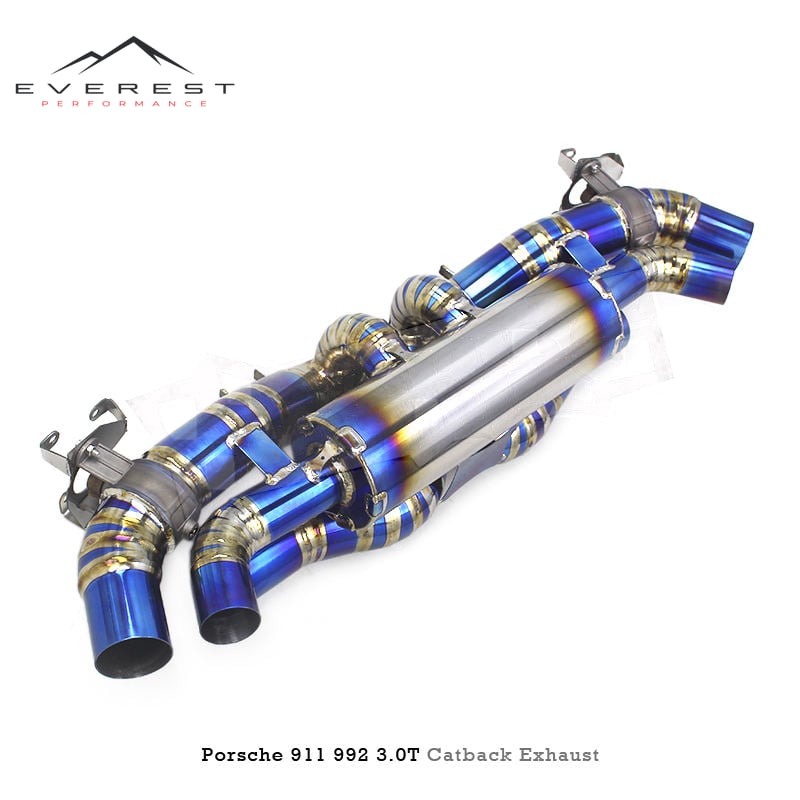 Custom Valved Rear Section for Porsche 911 992/992.1/992.2 Turbo/Carrera 3.0T 2019-2025 Titanium Exhaust System