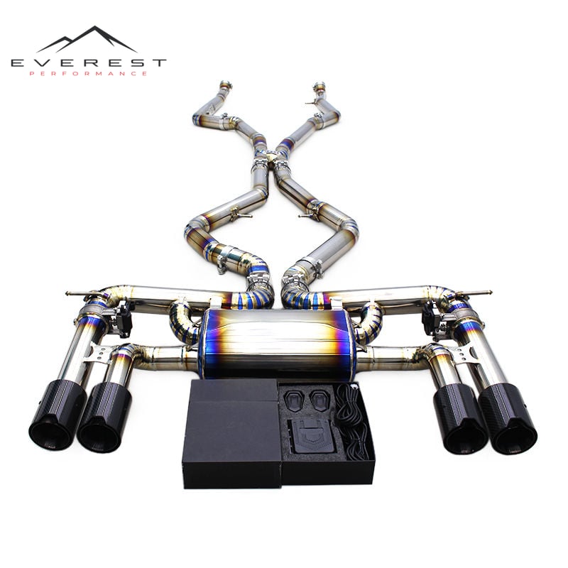 Titanium Exhaust Pipe System for BMW X5M/X6M F85/F86 4.4TT 2015-2019 Valved Sport Exhaust System with M Tips