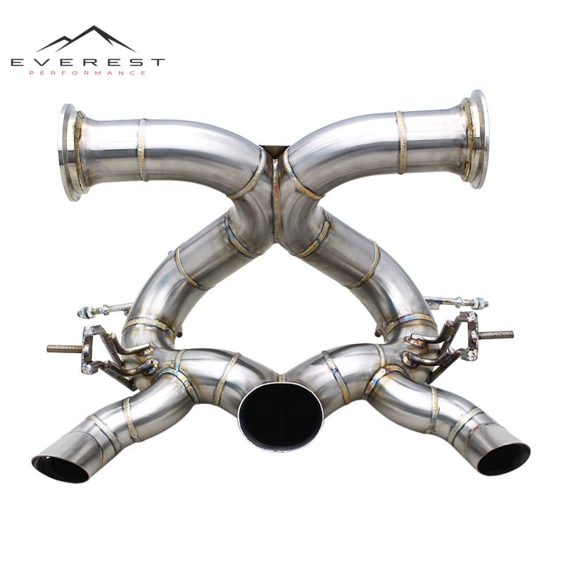 Race Non Valved Exhaust Pipe for Bugatti Veyron W16 8.0T 2006-2015 Straight-through Axle Back Direct Plug Catback Muffler