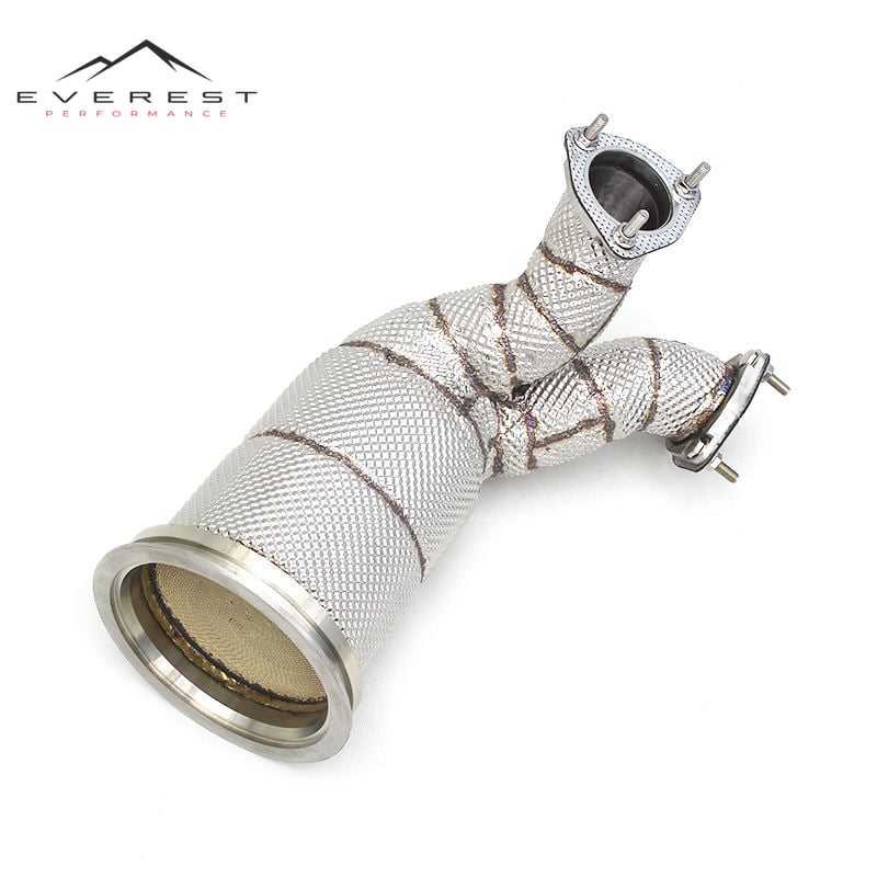 Catted Exhaust Pipes for Audi SQ5 FY 3.0T 2017-2023 Stainless Steel High Flow Downpipe With Heat Shield