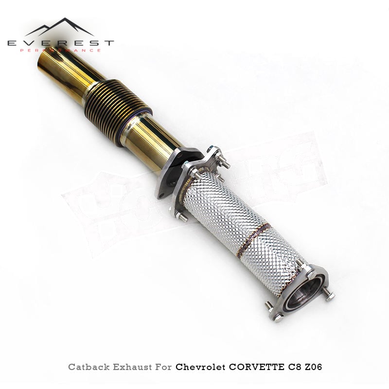 Custom Header Downpipe Catback Muffler for Chevrolet Corvette C8 Z06 2019-2025 Titanium Pipes Original Valve Exhaust System