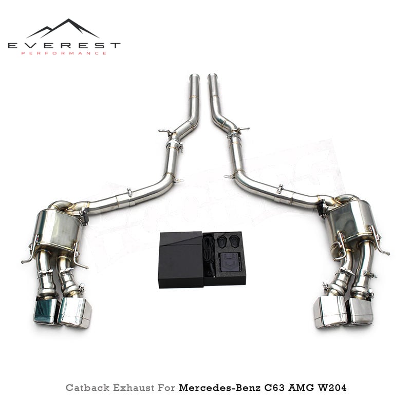 Racing Catback Exhaust Pipe System for Mercedes-Benz C63 AMG W204 6.2L 2011-2015 Valvetronic SS304 Catback Exhaust Muffler