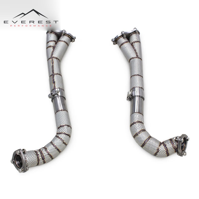 Straight Downpipe for Porsche 718 Cayman GTS 4.0L 2024 Engine Heat Shield Exhaust