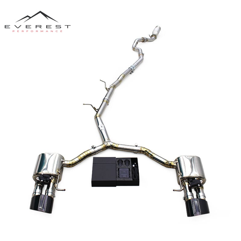 Custom SUS304 Catted Downpipe Titanium Catback for Audi A4 B9 2.0T 2017-2024 Sport Car Valvetronic Exhaust System Muffler