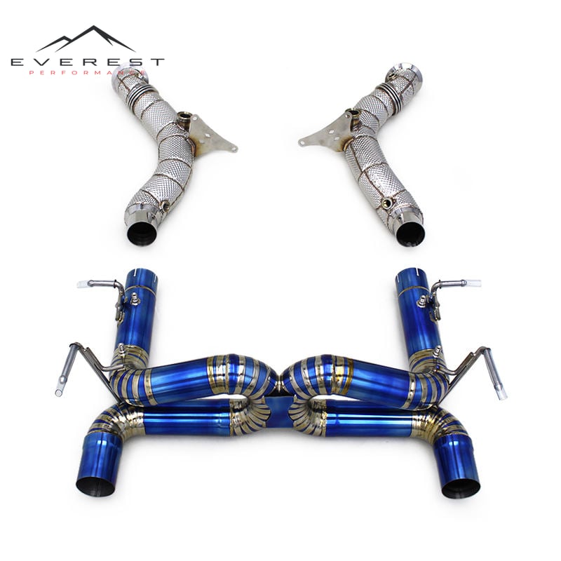 Full Exhaust System for Ferrari F8 Spider/Tributo V8 3.9T 2019+ Titanium Catabck Exhaust Stainless Steel Downpipe Escape