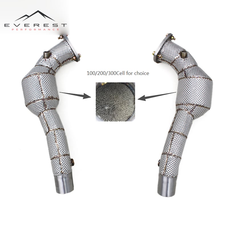 High Flow Exhaust Downpipe with 200 Cells Catalyst for Ferrari California 4.3L 2009-2014 Stainless Steel Catted Downpipe
