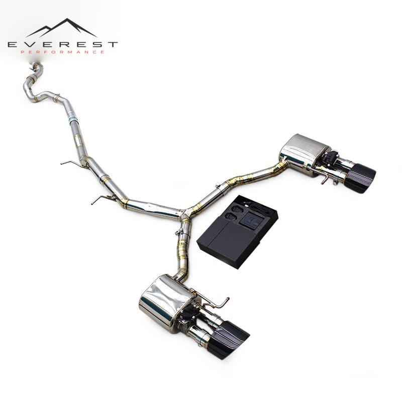 Titanium Exhaust Pipes for Audi A4 B9 2.0T 2017-2024 Catback Valvetronic Muffler Catted Downpipe