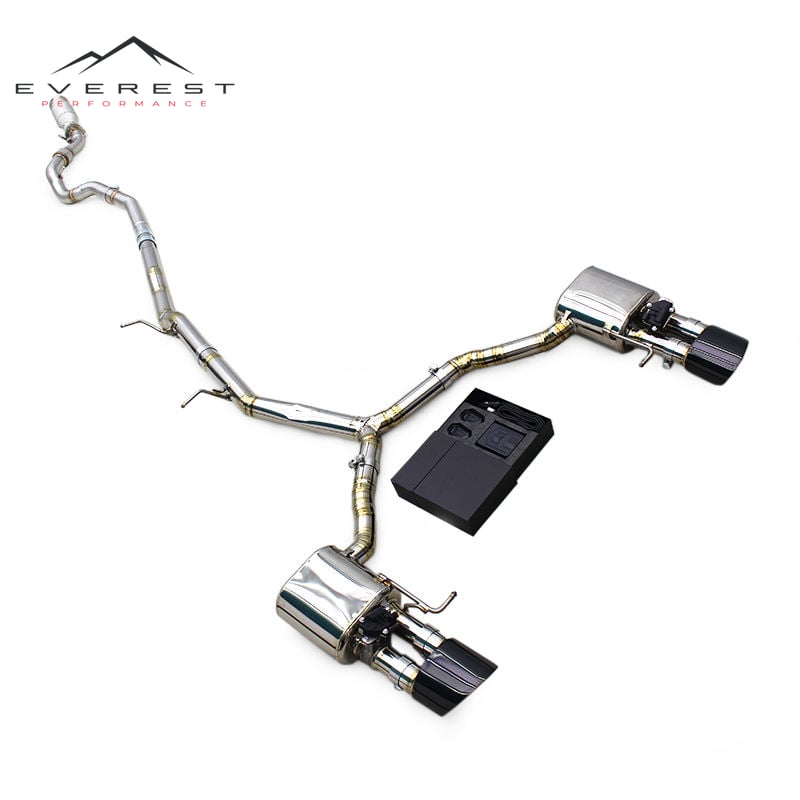 Titanium Exhaust Pipes for Audi A4 B9 2.0T 2017-2024 Catback Valvetronic Muffler Catted Downpipe