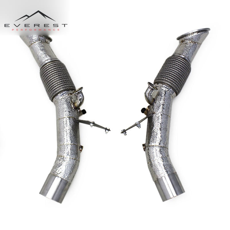 Downpipe With Heat Shield for Ferrari SF90 3.9T V8 2019-2023 Stainless Steel Front Tube Straight Though Exhaust Pipe