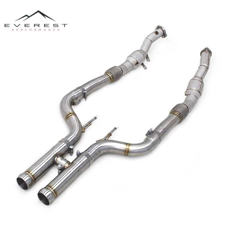 Free Flow Pipe for Mercedes-Benz S63 AMG W222 5.5T 2018-2022 Stainless Steel Straight Downpipe Exhaust System
