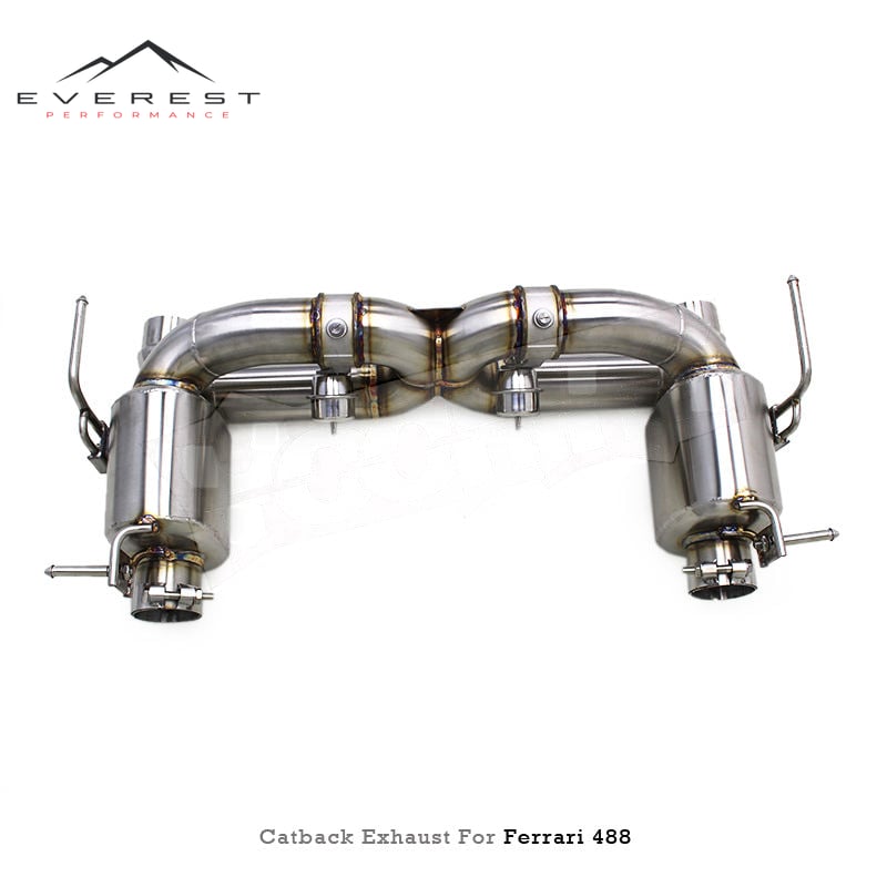 Axle Back Exhaust for Ferrari 488 3.9T V8 2015-2019 Racing X Pipe Valvetronic Exhaust Muffler with Valve System