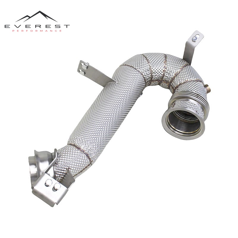 Race High Performance Straight Downpipe for Mercedes-Benz GT50/GT53 AMG 3.0T 2019-2023 Heat Shield Exhaust Pipe