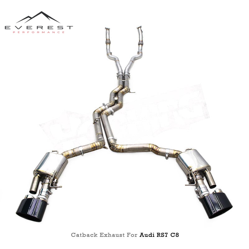 Titanium Catback Exhaust System for AUDI RS6/RS7 C8 4.0T 2019-2024 Racing Car Exhaust Pipe Muffler With Valve System