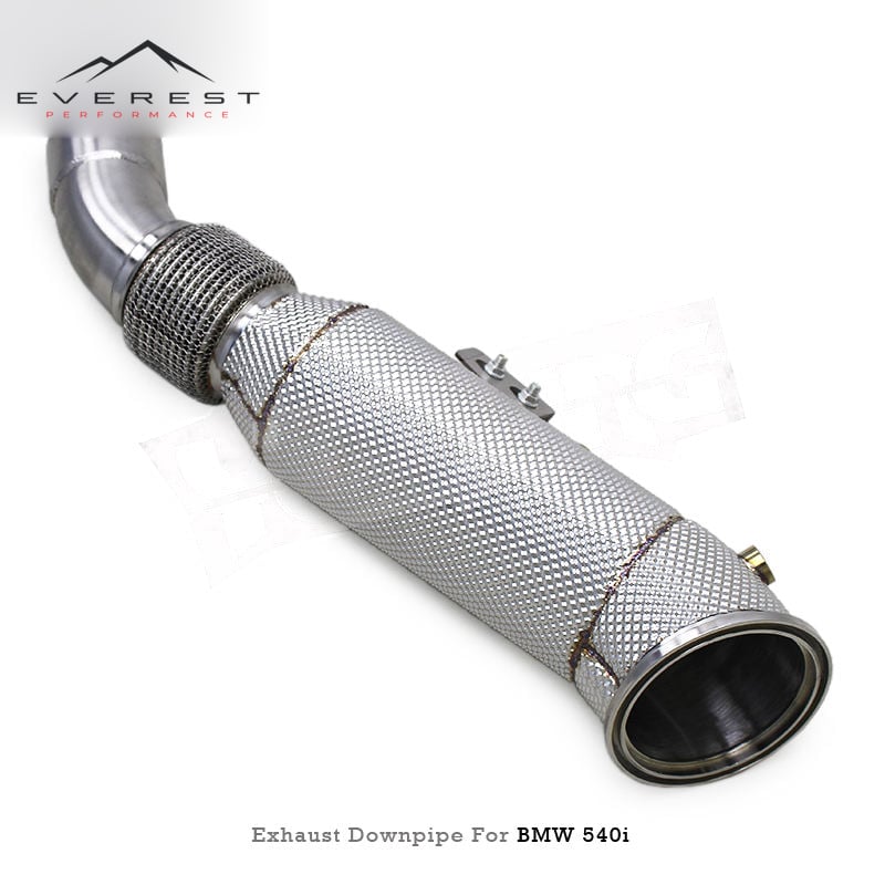 Stainless Steel Exhaust Straight Downpipe for BMW 540/540i 3.0T B58 2018-2024 Free Flow Pipe with Heat Shield