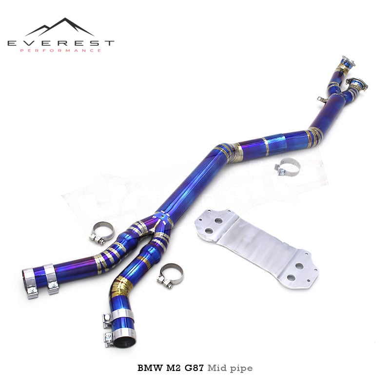 Titanium Lightweight Exhaust System for BMW M2 G87 for BMW M2 G87 2021-2023 Single Mid Pipes With Brace