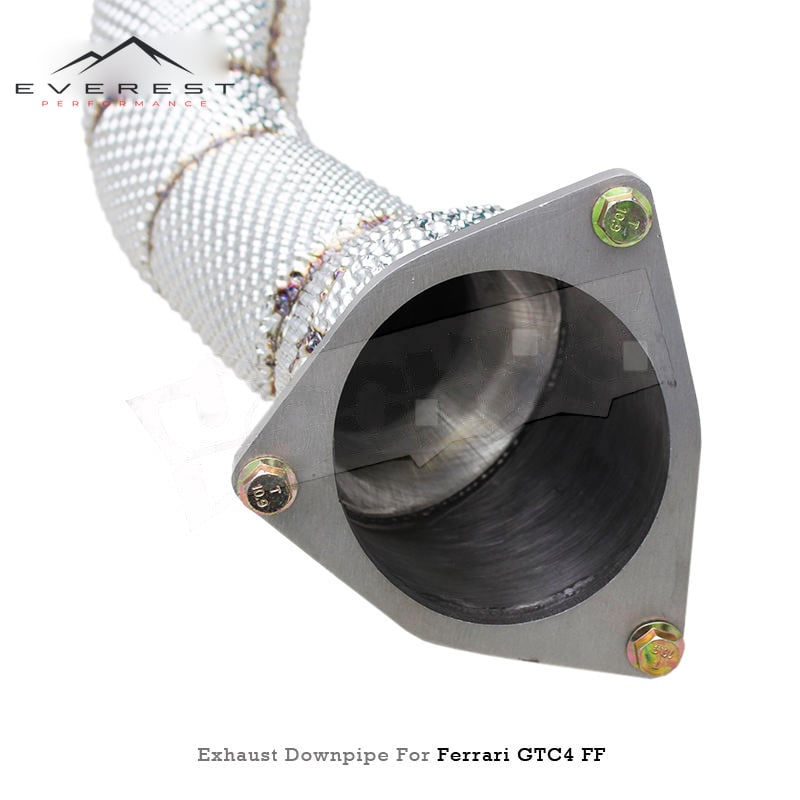 Straight Free Flow Head Downpipe Exhaust Pipes for Ferrari FF 6.3L V12 2011-2012 304 Stainless Steel With Heat Shield