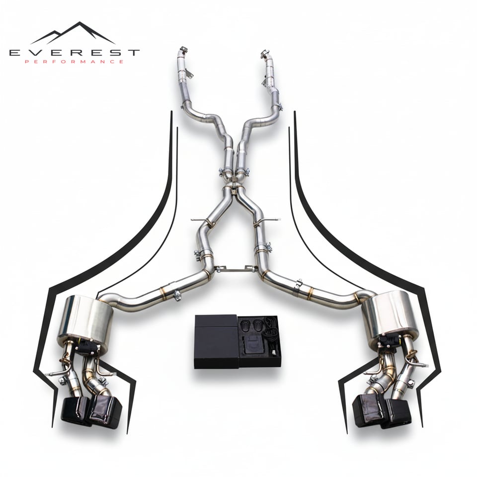 Custom Free Flow Downpipe Valved Catback for Mercedes-Benz CLS550 V8 4.7L 2010-2016 Stainless Steel Exhaust Pipes System