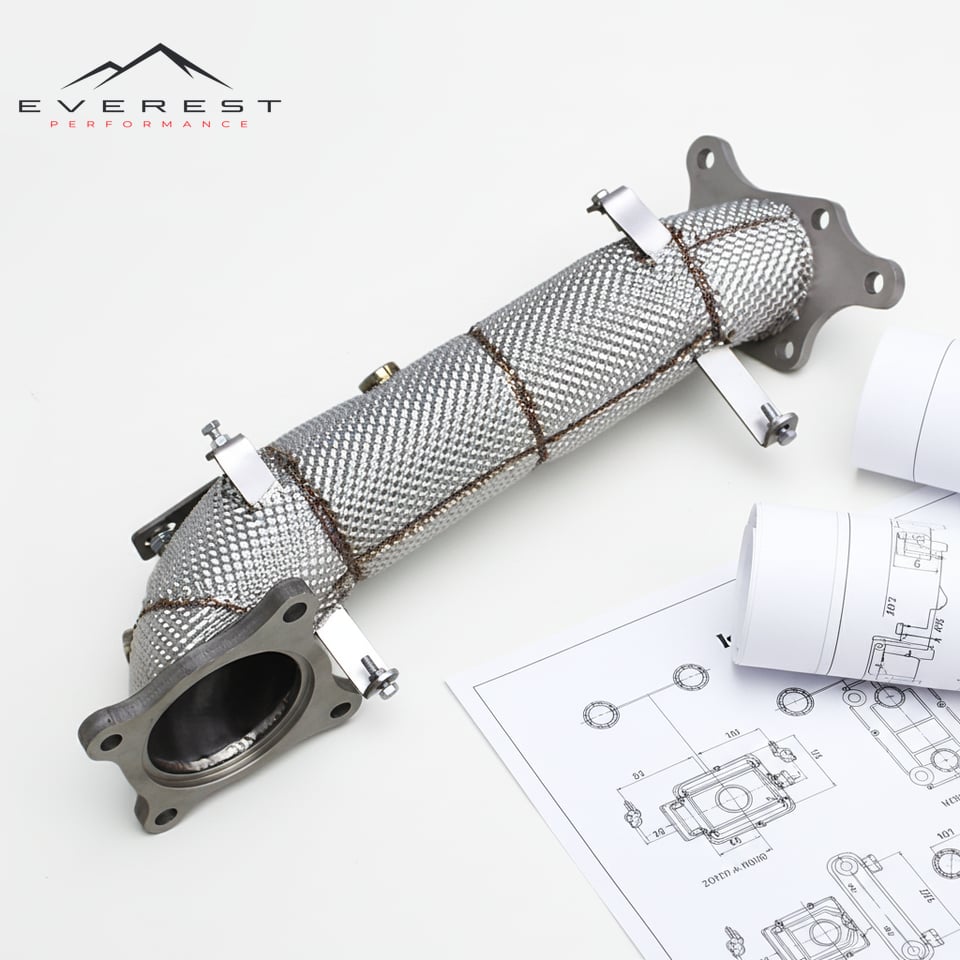 Racing Exhaust Downpipe for Honda CIVIC Type R/Type-R FL5 2.0T 2015-2023 Straight Exhaust Heat Shield Free Flow Pipe