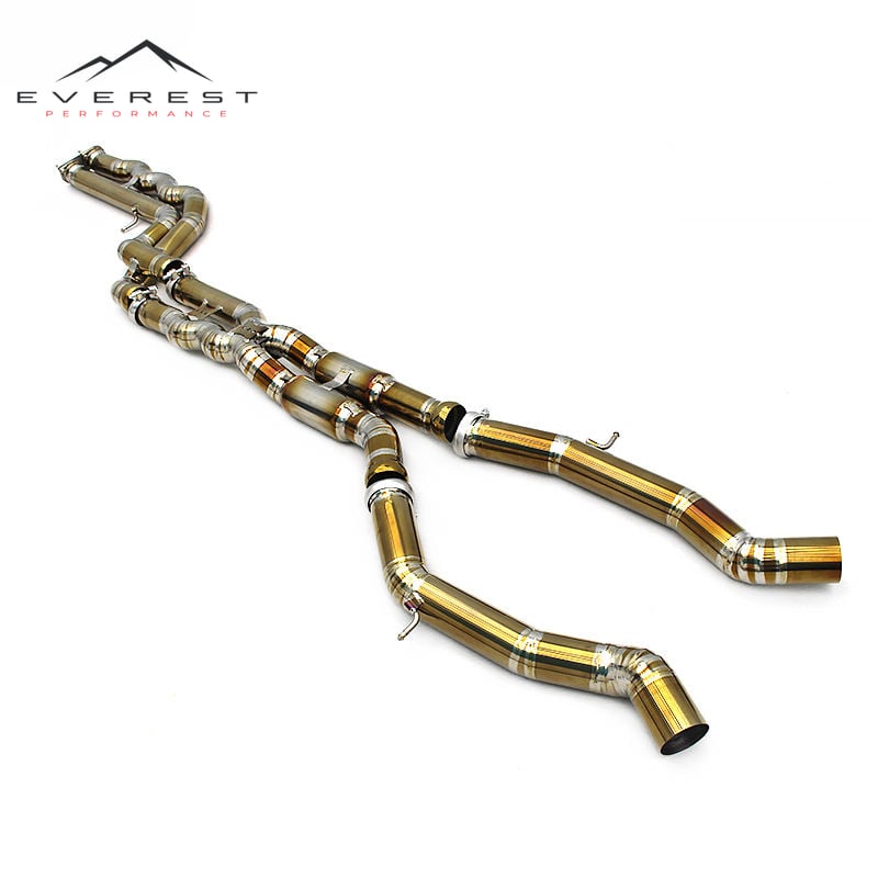 Custom Gold Titanium Equal Length Midpipe for BMW M3/M4 F80/F82/F83 S55 3.0T 2015-2017 Lightweight 2.5inch Pipes With Resonators
