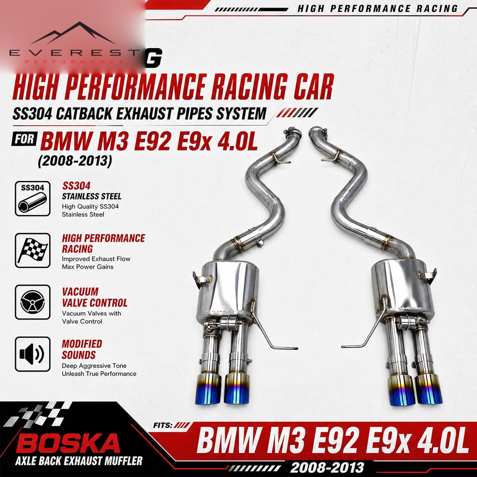 Racing SS304 Catback Exhaust Pipes System for BMW M3 E92 E9x 4.0L (2008-2013) Axle Back Exhaust Muffler Modified Sounds