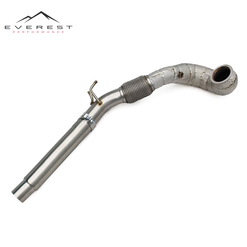 Stainless Steel Exhaust Pipes for VW Golf MK7 7R/7.5R 2.0T 2014-2020 Free Flow Downpipe With Heat Shield