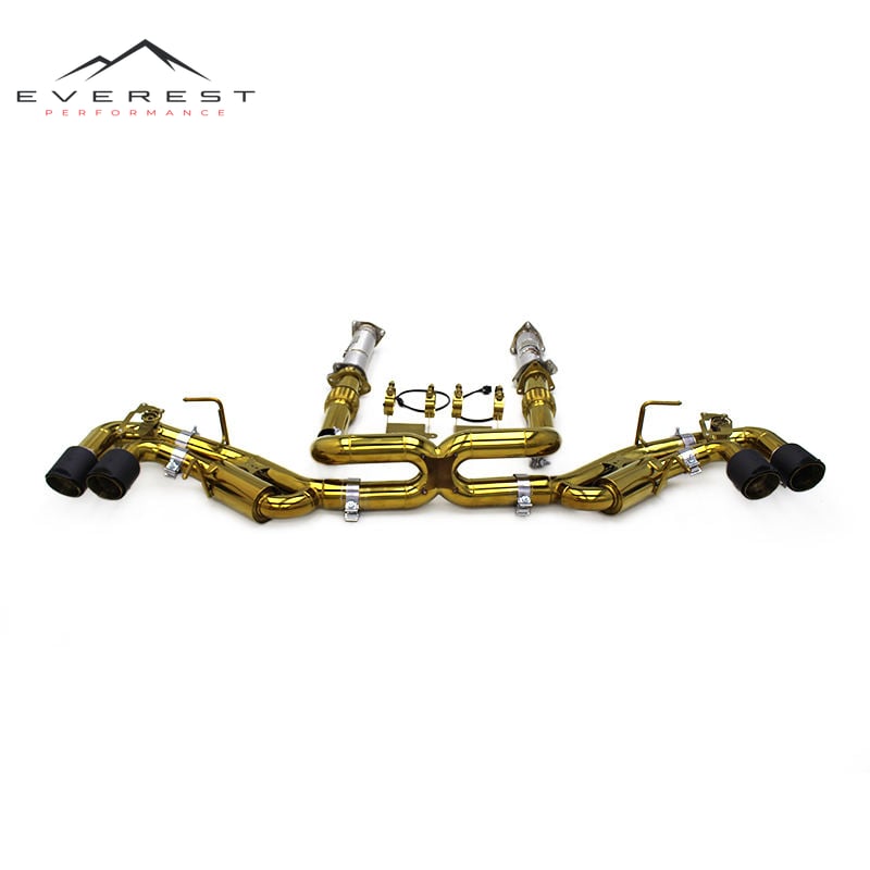 Downpipe Gold Catback Exhaust for Chevrolet Corvette C8 2019-2024 Valved Exhaust System Free Flow Pipe Muffler