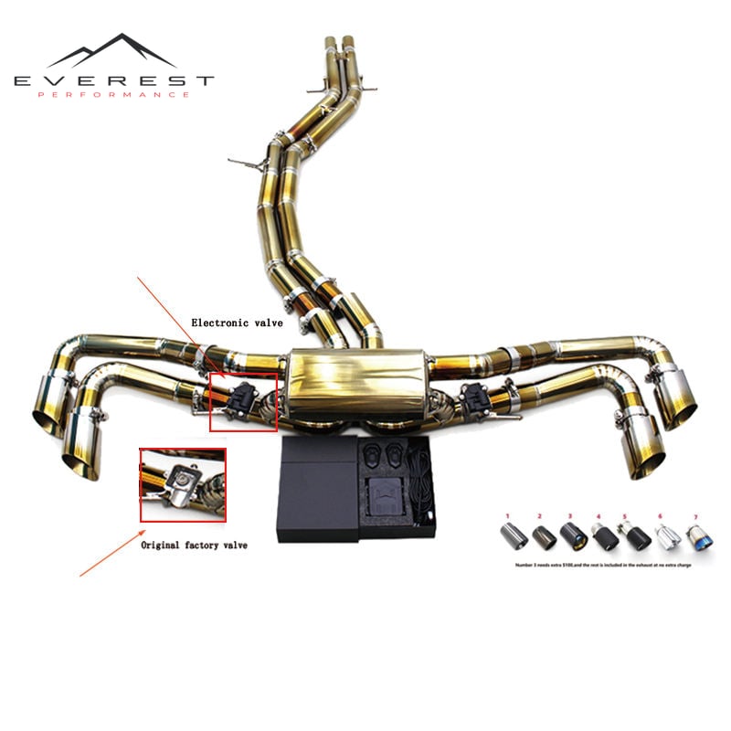Titanium Exhaust Pipe System for Lamborghini URUS 4.0 2018-2019 Valvetronic Exhaust Pipe System