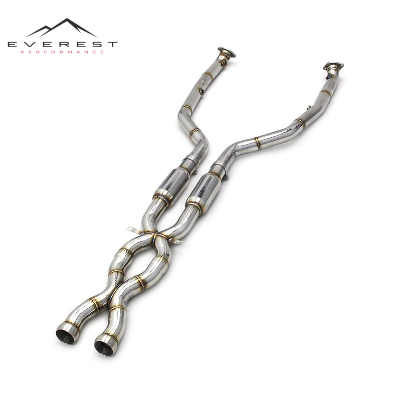 Custom Equal Mid Pipe for BMW M3/M4 F80 F82 F83 S55 3.0T 2014-2019 Racing Car SUS304 Dual X Pipes Resonator Exhaust System