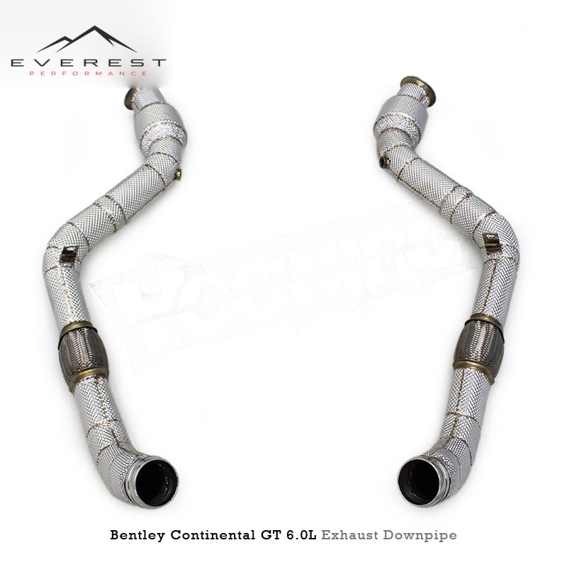 Custom Catted Header Downpipe for Bentley Continental GT 4.0TT/6.0TT 2020-2024 Stainless Steel Pipe Exhaust System With Catalyst