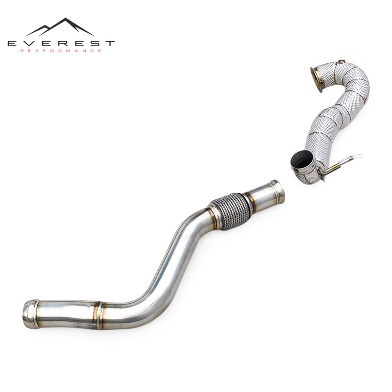Racing Straight Stainless Steel 304 Exhaust Pipes for Mercedes-Benz A45/CLA45 AMG 2.0T W117 2014-2023 Free Flow Exhaust Downpipe