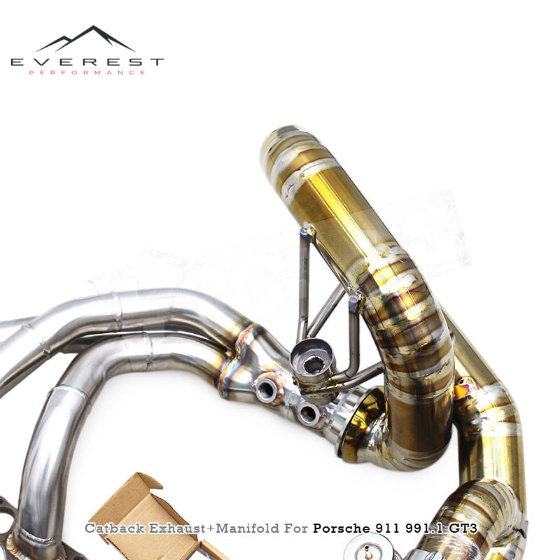 Titanium Full Exhaust System for Porsche 911 991/991.1/991.2 GT3 4.0L 2015-2018 SS304 Exhaust Manifold Vacuum Valve Catback