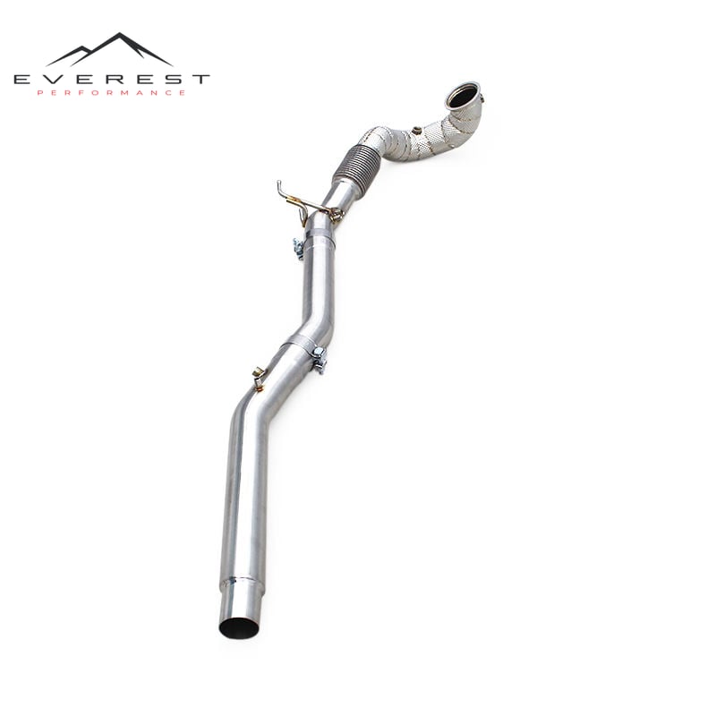 SS304 Exhaust Downpipe for Audi S3 8Y 2.0T 2020-2024 Free Flow Exhaust Pipes Heat Shield Exhaust Pipe With OPF