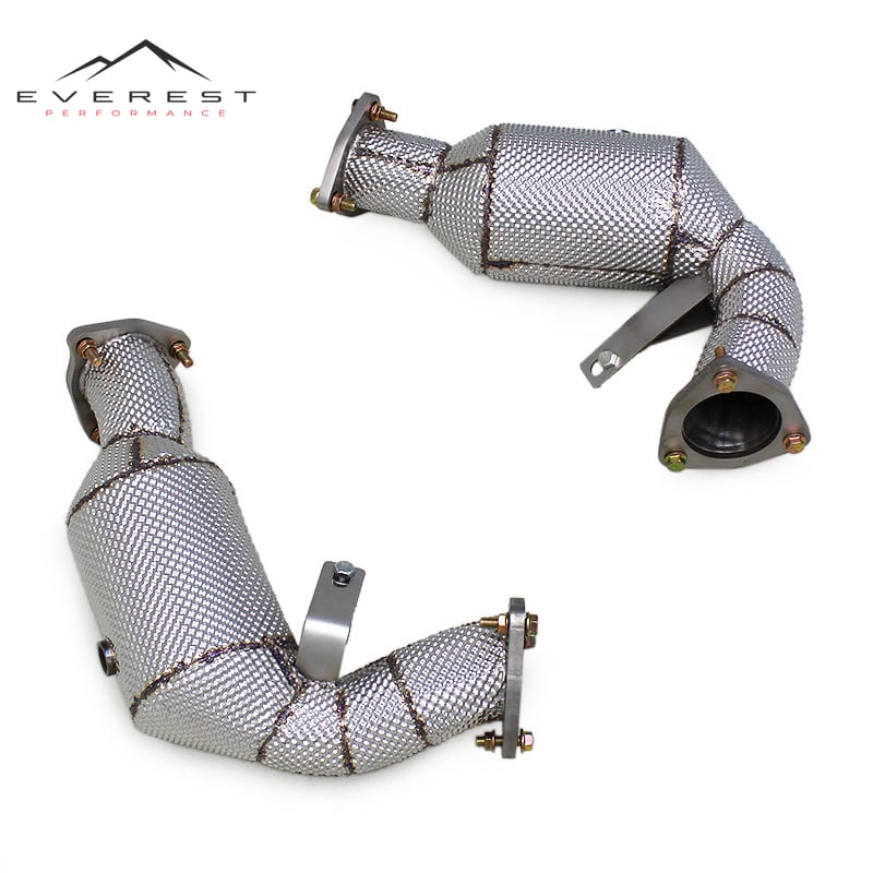Custom Exhaust Catted Downpipe for Audi Q7 3.0T 2011-2021100/200/300Cell With Catalyst High Flow Pipe SS304 Exhaust Muffler