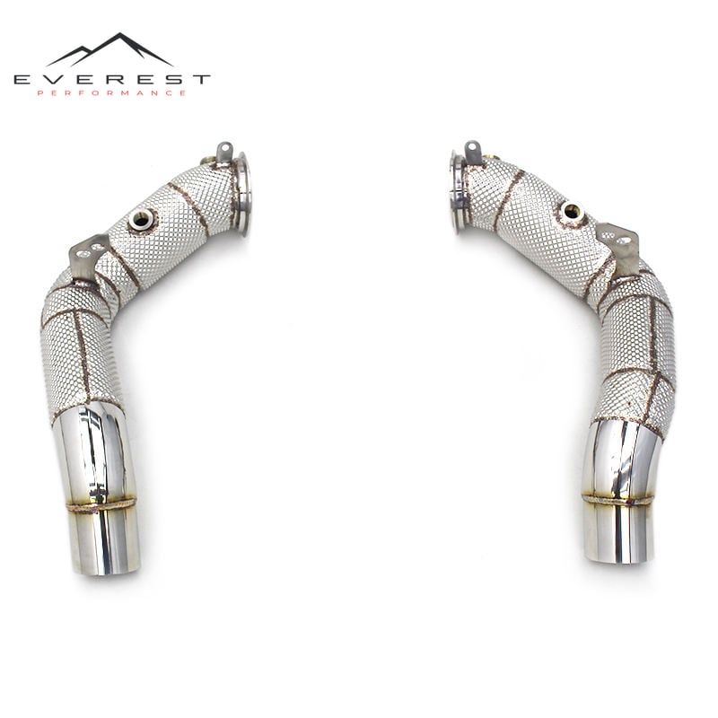 Stainless Steel Exhaust Pipes for BMW M6 F12 F13 4.4T 2012-2016 Straight Downpipe With Heat Shield