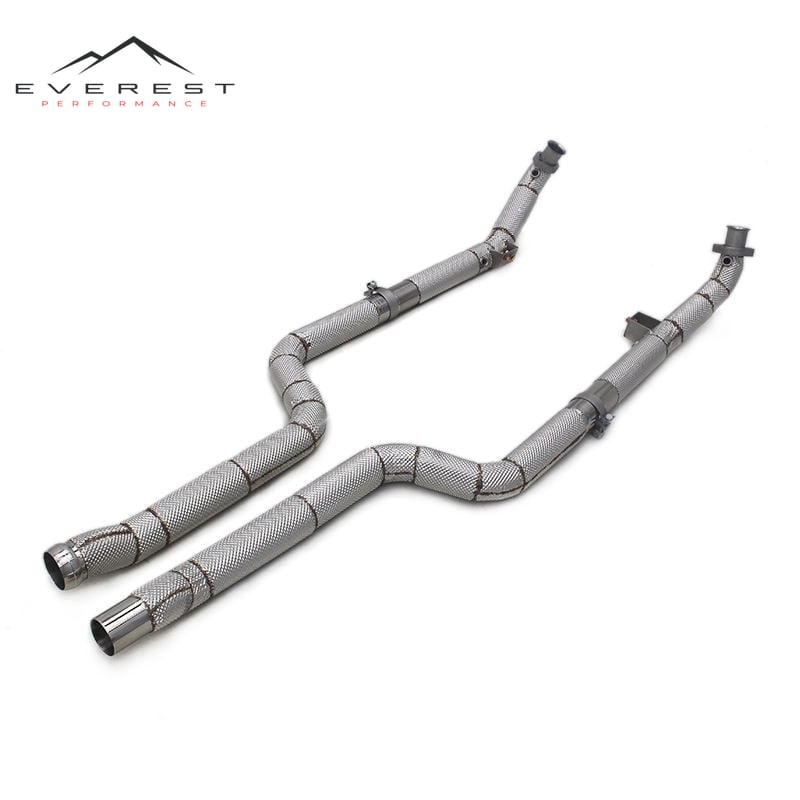 Performance Exhaust Downpipe for Mercedes-Benz C63 AMG W204 6.2L 2011-2015 Heat Shield Exhaust Free Flow Race Front Down Pipes