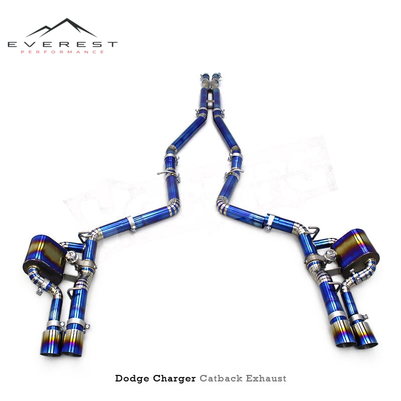 Titanium Blue Catback for Dodge Charger V6 3.6L 2016-2023 Valved Muffler Catback Exhaust System