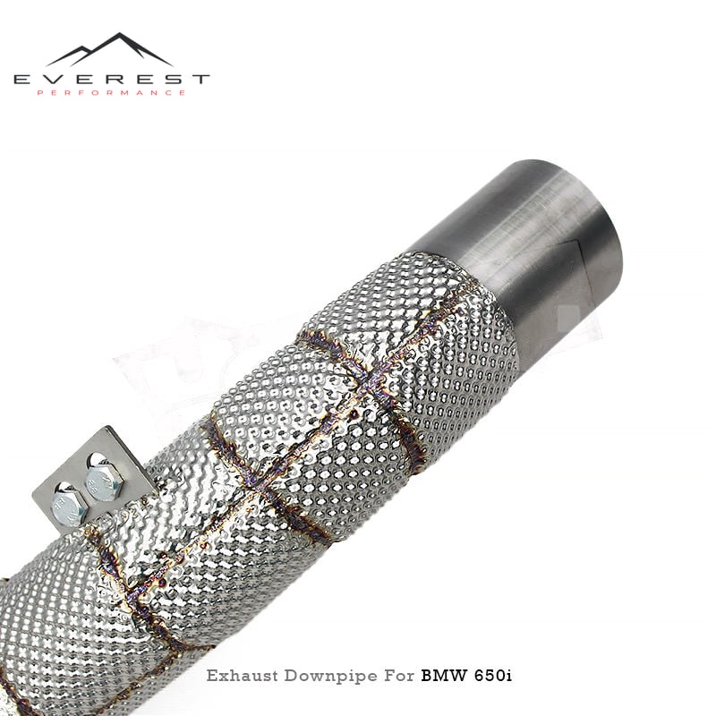 Stainless Steel High Flow Catted Downpipe Exhaust for BMW 650/650i F06/F12/F13 4.0T 2011-2017 With Heat Shield Exhaust Pipe