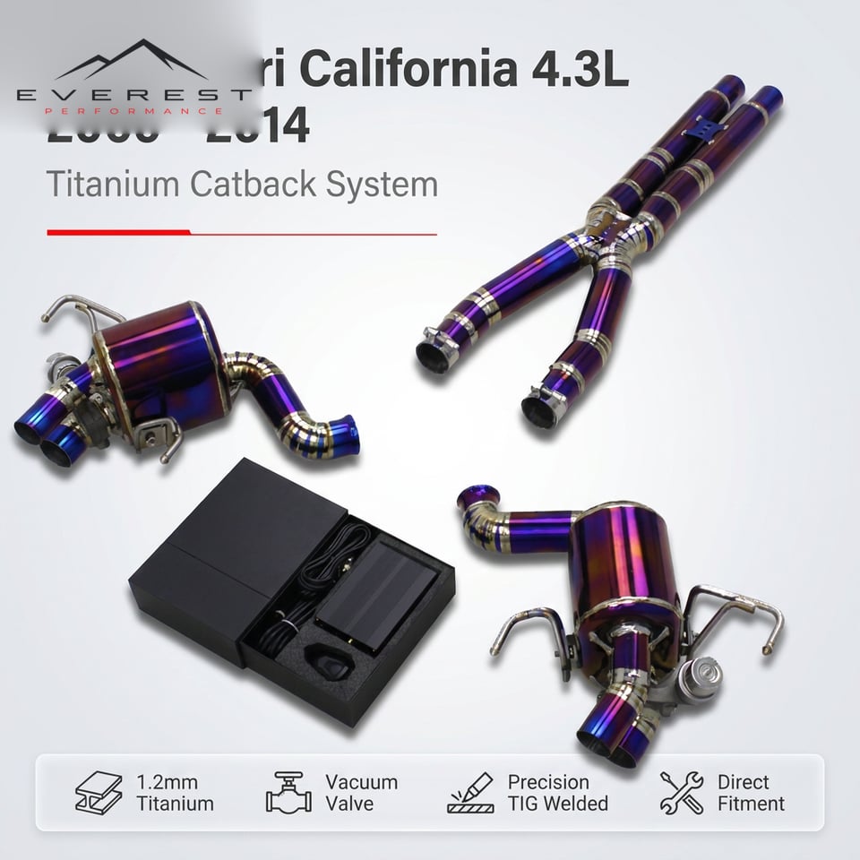 Titanium X Pipe Catback for Ferrari California 4.3L 2009-2014 Valved Axle Back Muffler High-quality Racing Exhaust Pipe