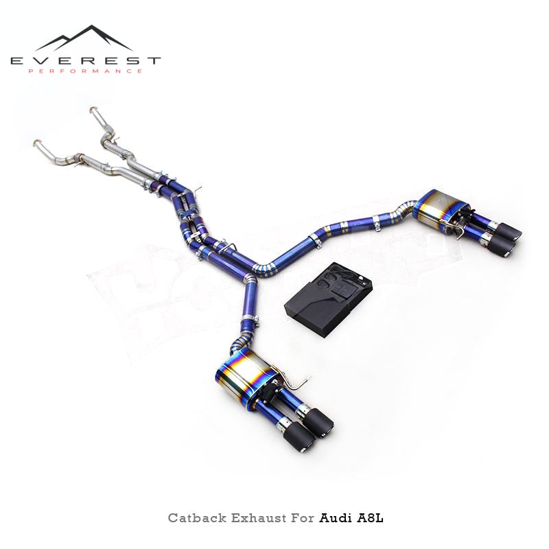 Custom Valvetronic Exhaust System for Audi A8L D4 4.0T 2011-2023 SUS304 Front Pipe Titanium Valved Sport Catback Muffler