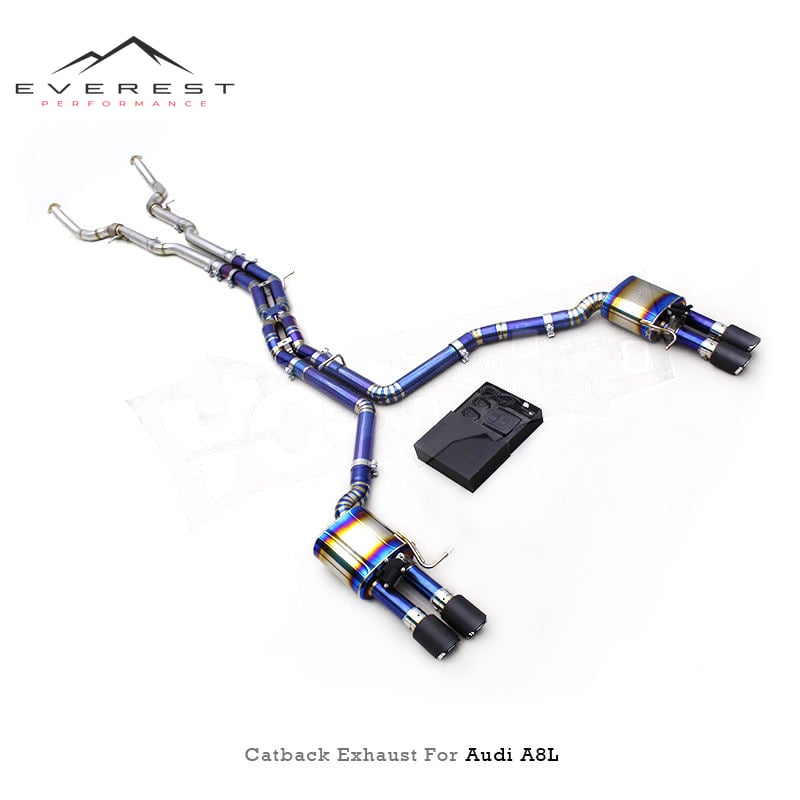 Custom Valvetronic Exhaust System for Audi A8L D4 4.0T 2011-2023 SUS304 Front Pipe Titanium Valved Sport Catback Muffler