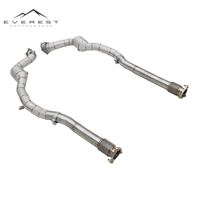 Exhaust Downpipe with 200cell Catalyst for Bentley Continental GT V8 4.0T 2014-2017 SS304 High Flow Catted Downpipe